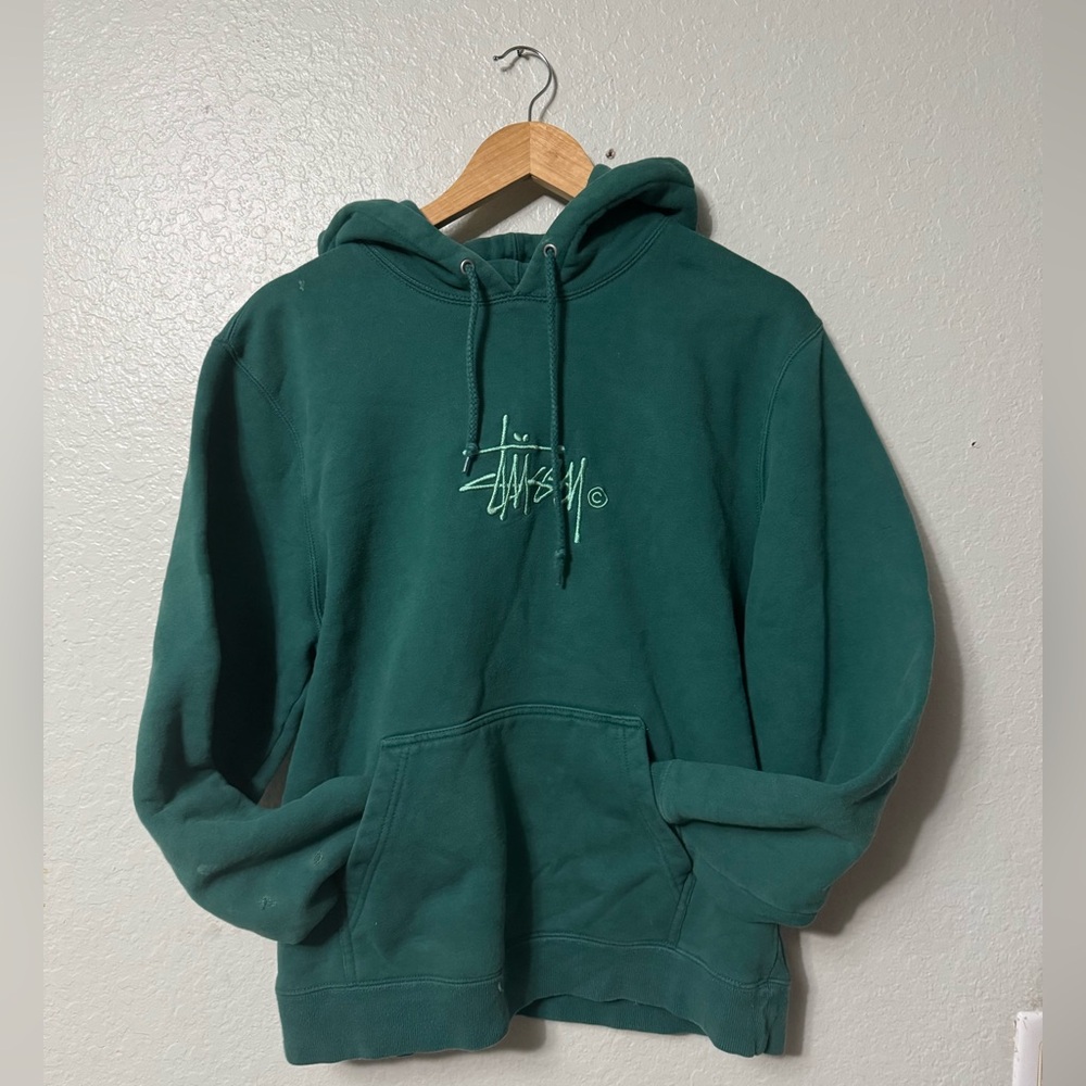 Stussy embroider logo hoodie